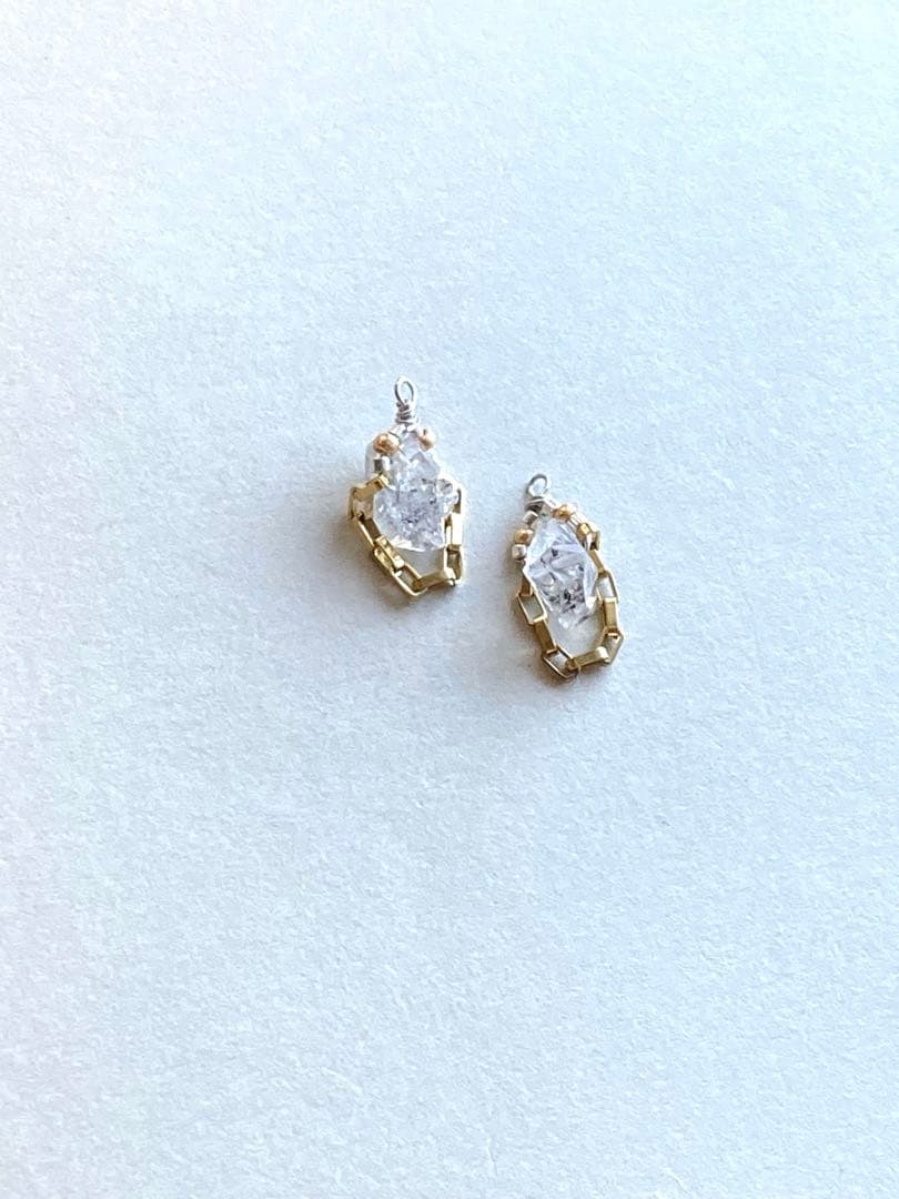 no.0489 秋澄む　gold clipとハーキマー