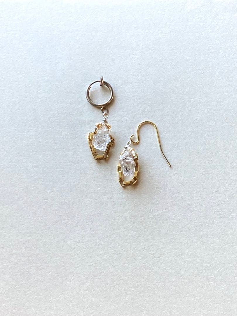 no.0489 秋澄む　gold clipとハーキマー