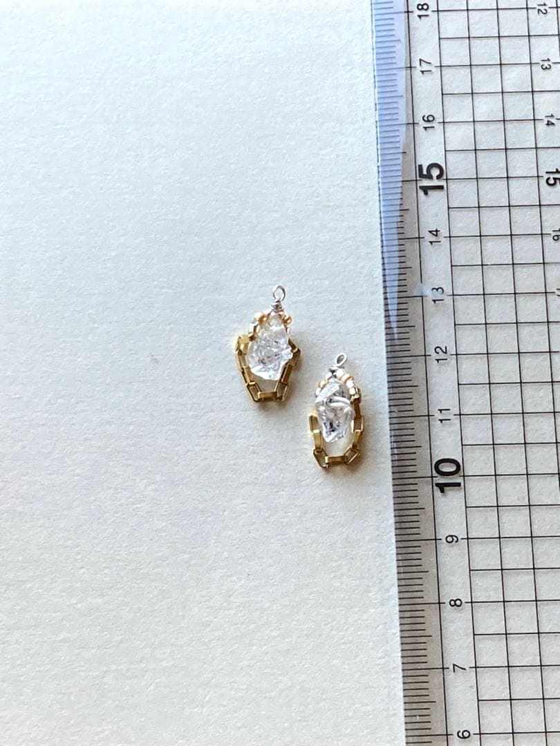 no.0489 秋澄む　gold clipとハーキマー