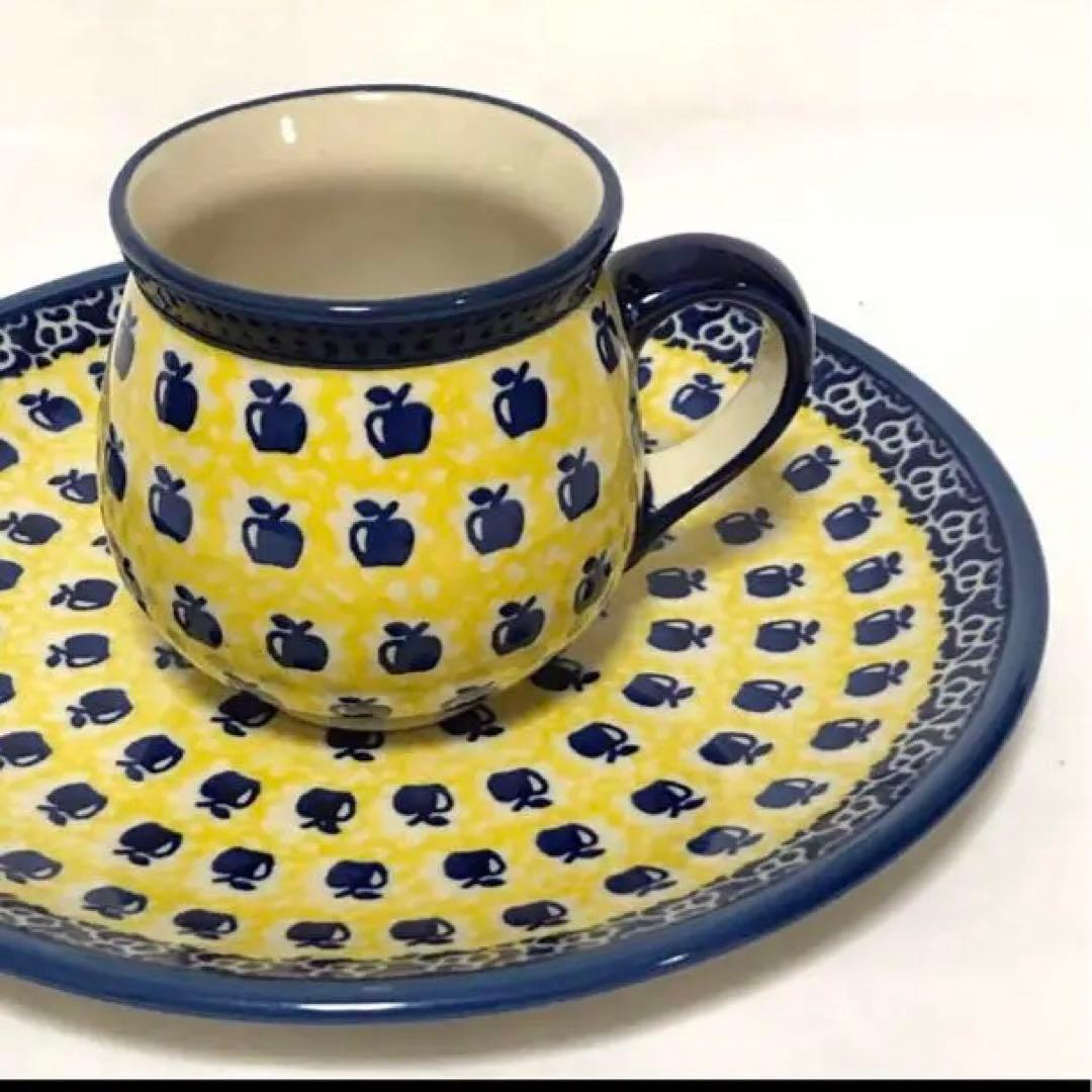 ❸ポーランド食器★マグカップ★プレート★ポーリッシュポタリー★リンゴ