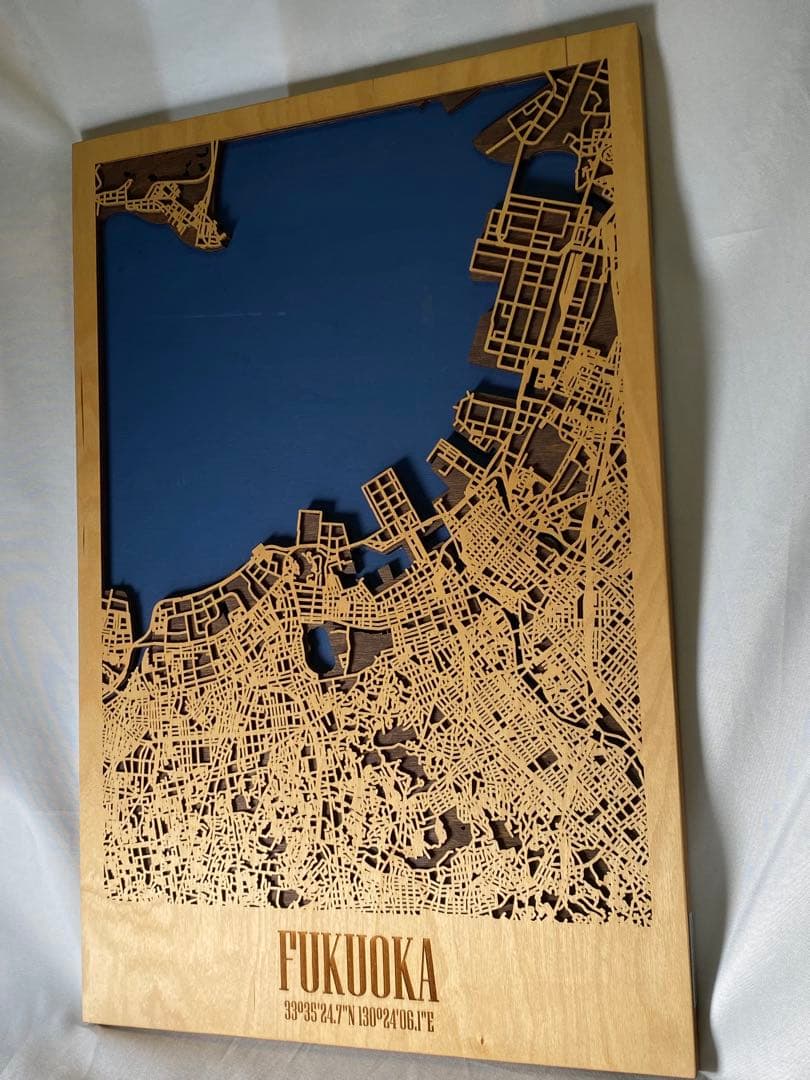 2369❣️ FUKUOKA 3D Wood City Map