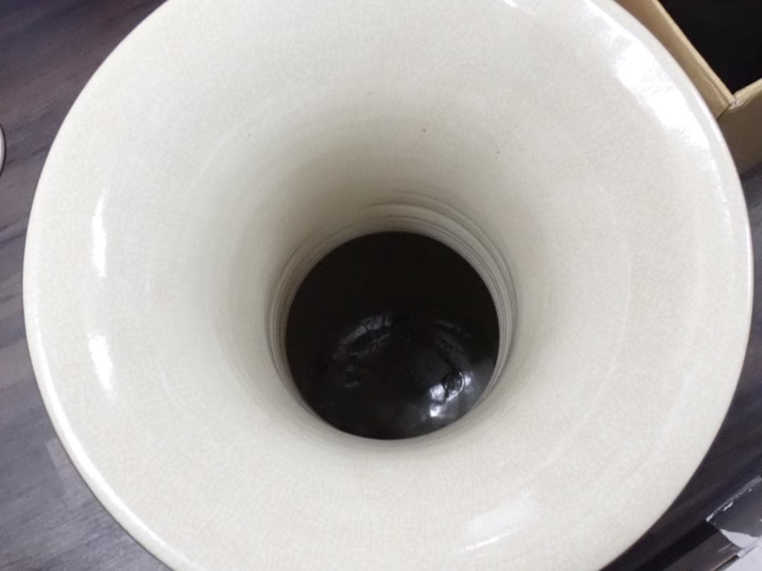 九谷焼 九谷隆祥 大型 花瓶 壺 陶器 置物 鶴 菊 花器 骨董品 Z-E