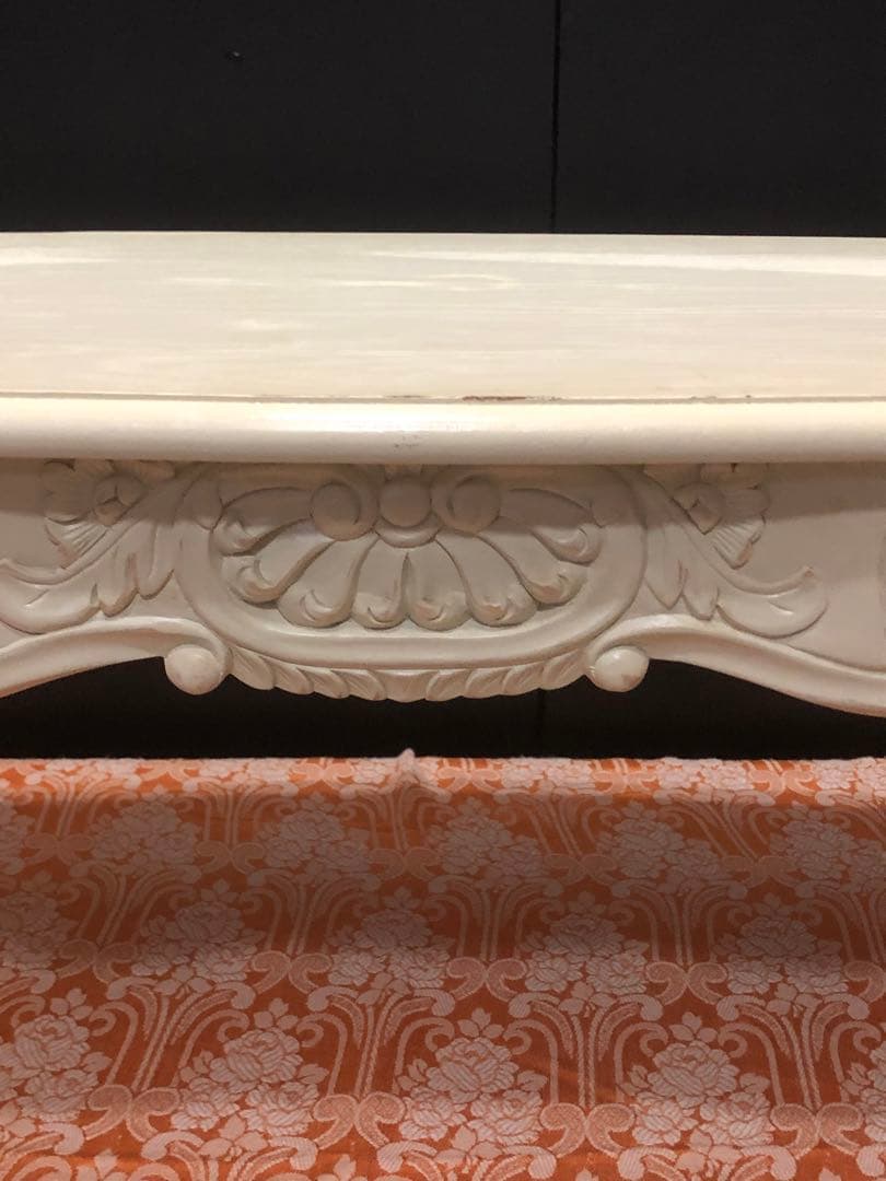 猫脚♦️ロココ♦️ホワイトテーブル♦️彫刻 ヴィンテージテーブル♦️送料込