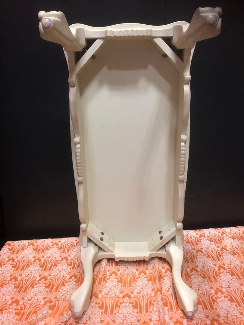 猫脚♦️ロココ♦️ホワイトテーブル♦️彫刻 ヴィンテージテーブル♦️送料込