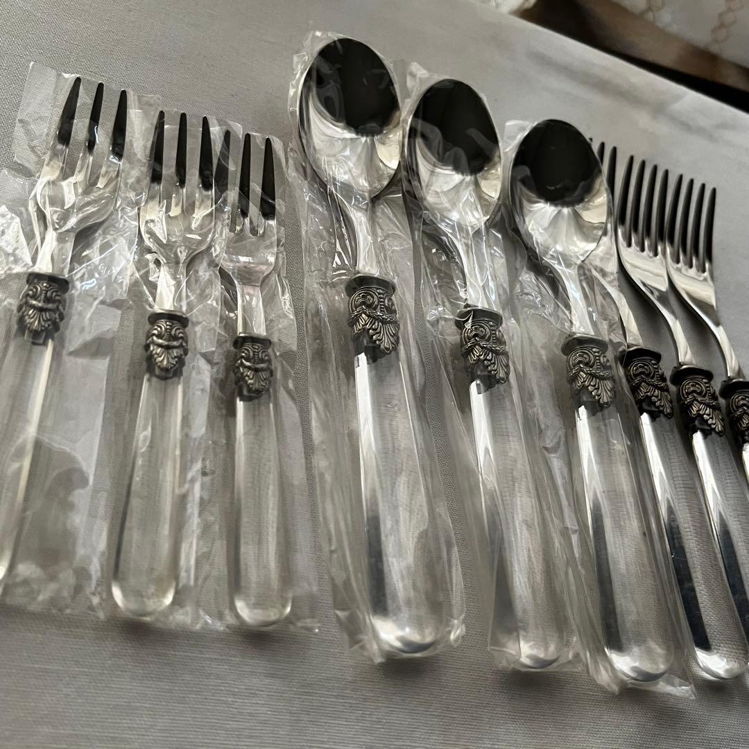 エメ ナポレオン 18-10 カトラリー クリア フォーク スプーン ケーキ
