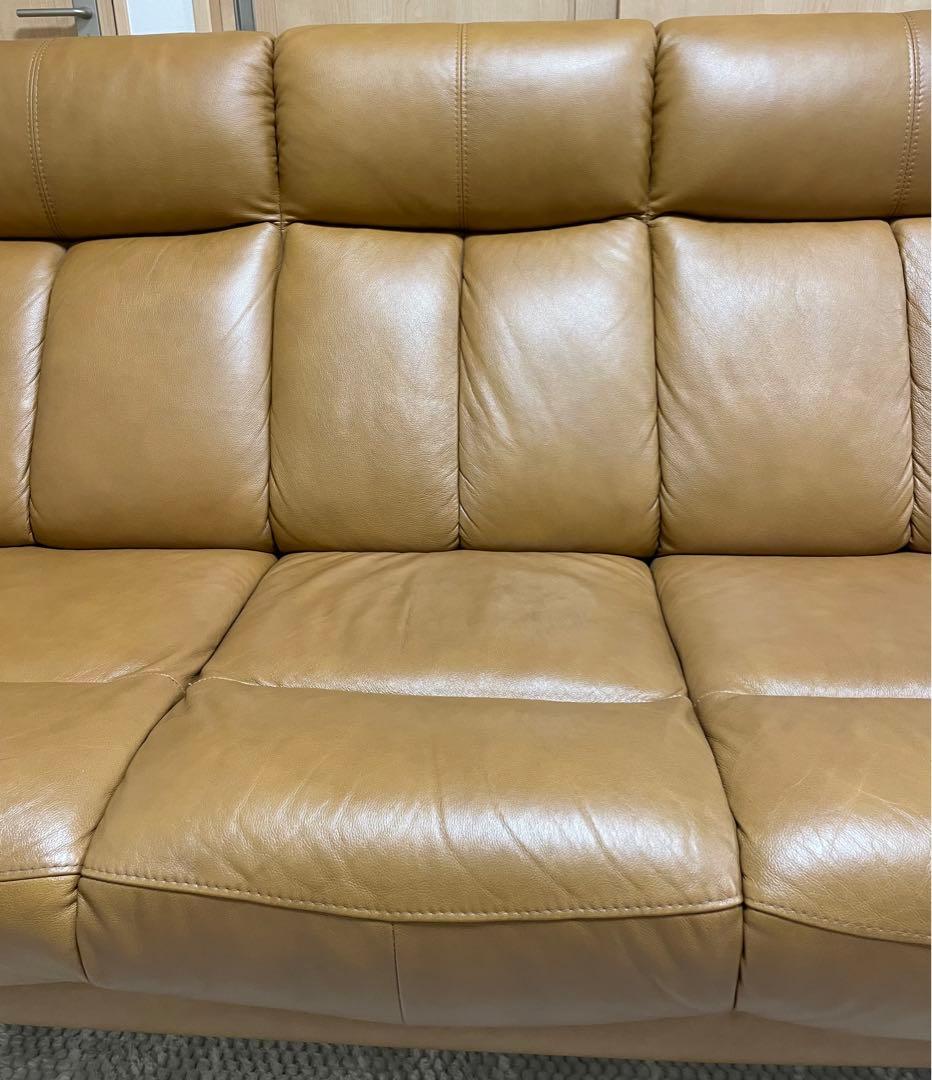 【1万円相当ソファカバー付‼︎ 】3人掛けソファ(3S) ハイバック・革張り