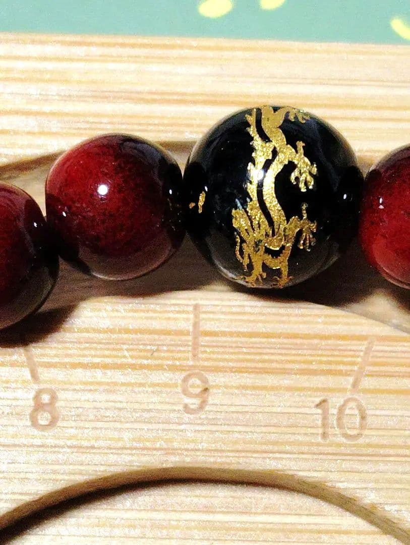 ⭐空⭐天然石梵字彫り水晶＆タイガーアイ＆オニキスブレスレット