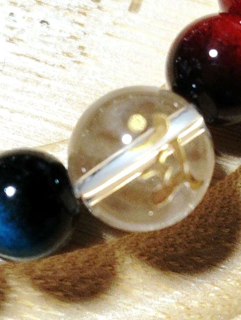 ⭐空⭐天然石梵字彫り水晶＆タイガーアイ＆オニキスブレスレット