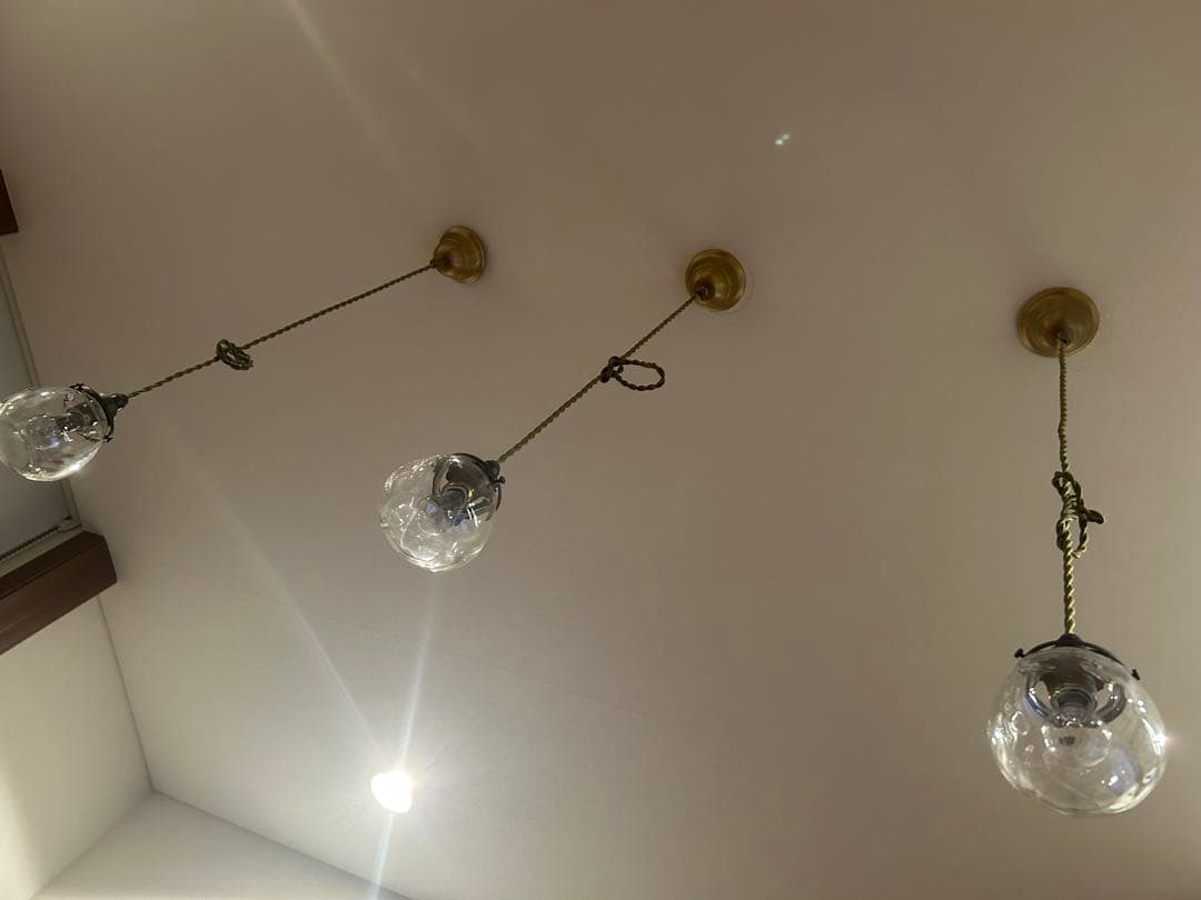 クリアガラス ペンダントライト 3灯