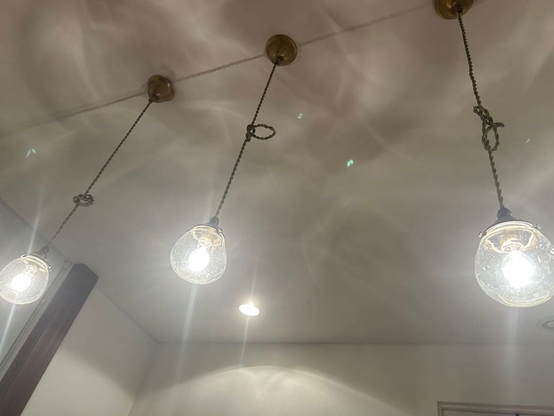 クリアガラス ペンダントライト 3灯