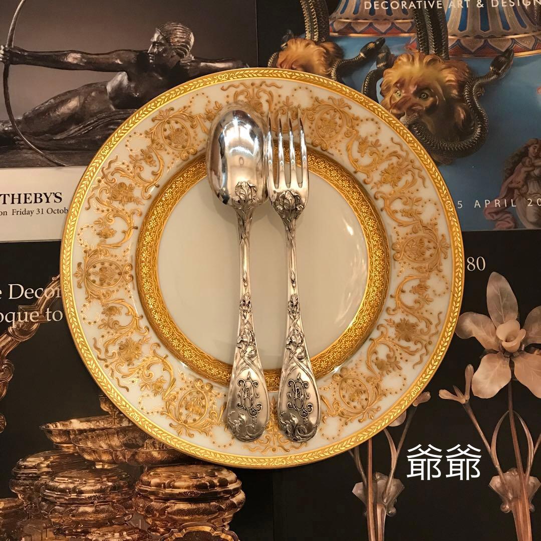 ☆御追加／ピュイフォルカ アイリス／純銀 ディナーフォーク＆スプーン 各１本