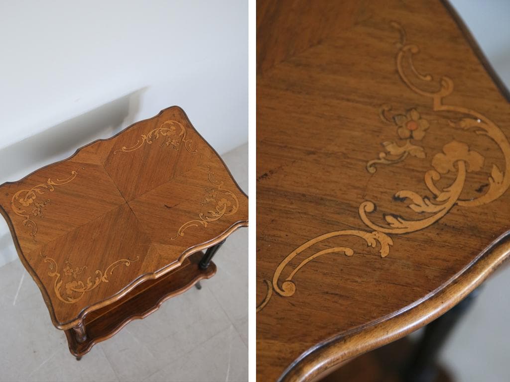 フランスアンティーク◇木製ソーイングテーブル/裁縫箱/机/化粧台(90-145)