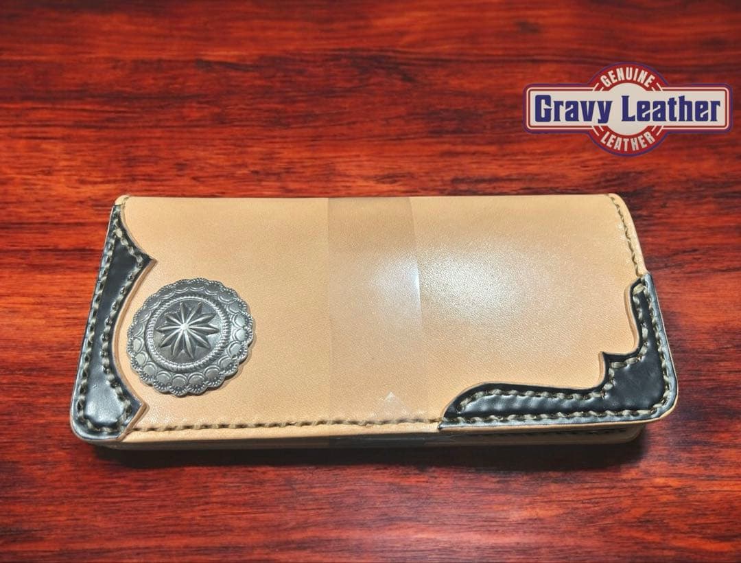 Gravy Leather サドルレザー×コードバン 長財布 ロング ウォレット