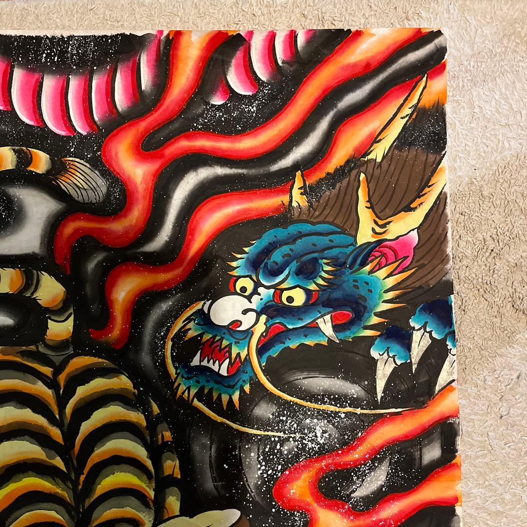 江戸凧　龍虎　絵紙