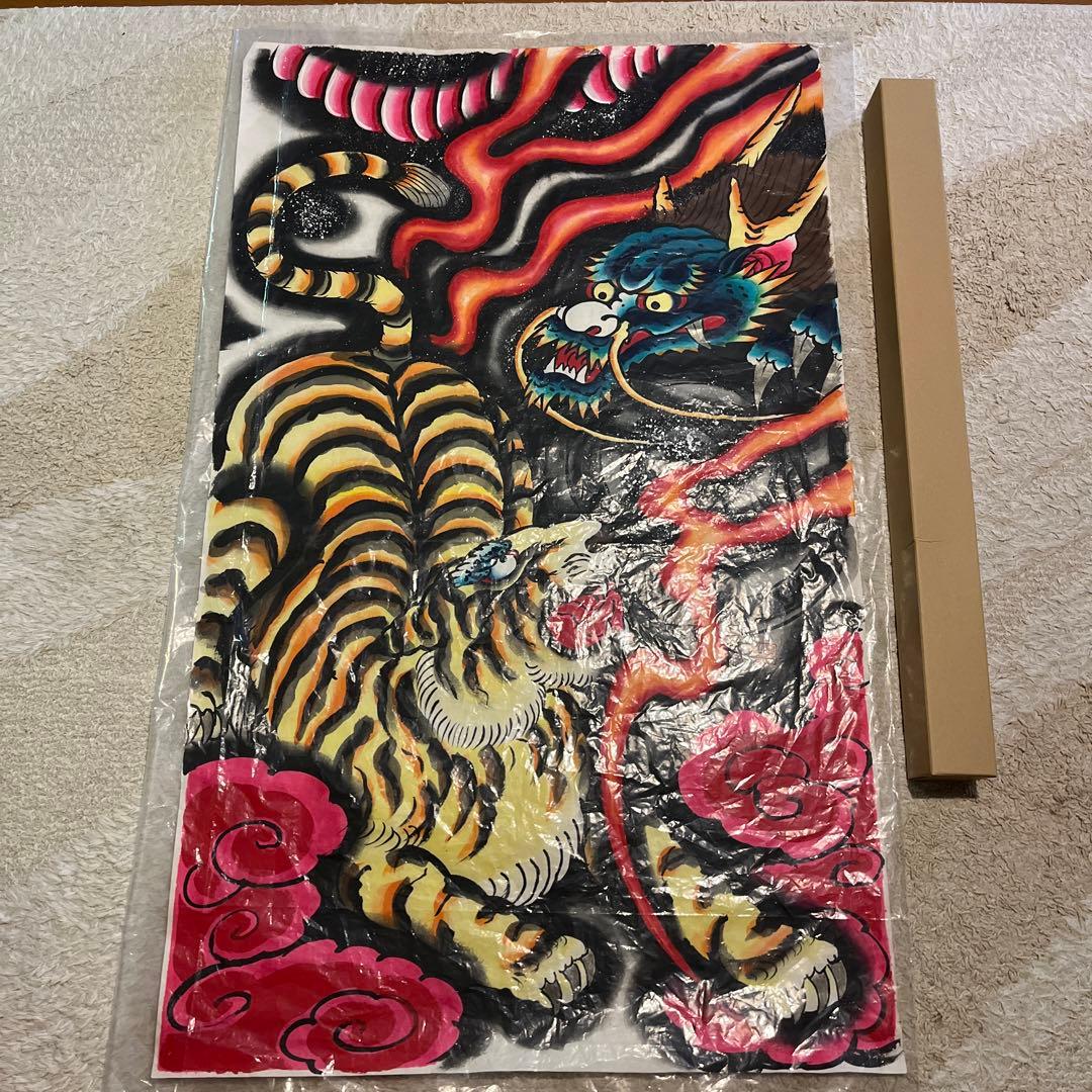 江戸凧　龍虎　絵紙