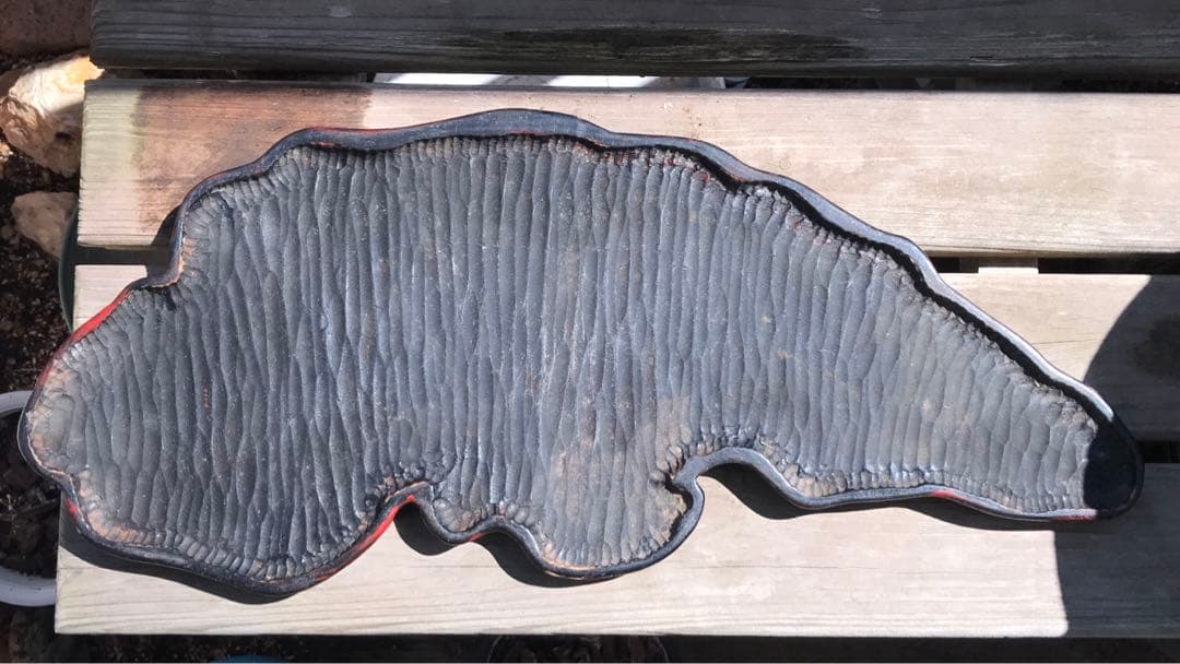 専用です。神居古潭石 本真黒 水石 重さ約8.3kg 木製台座 天然石 鑑賞石