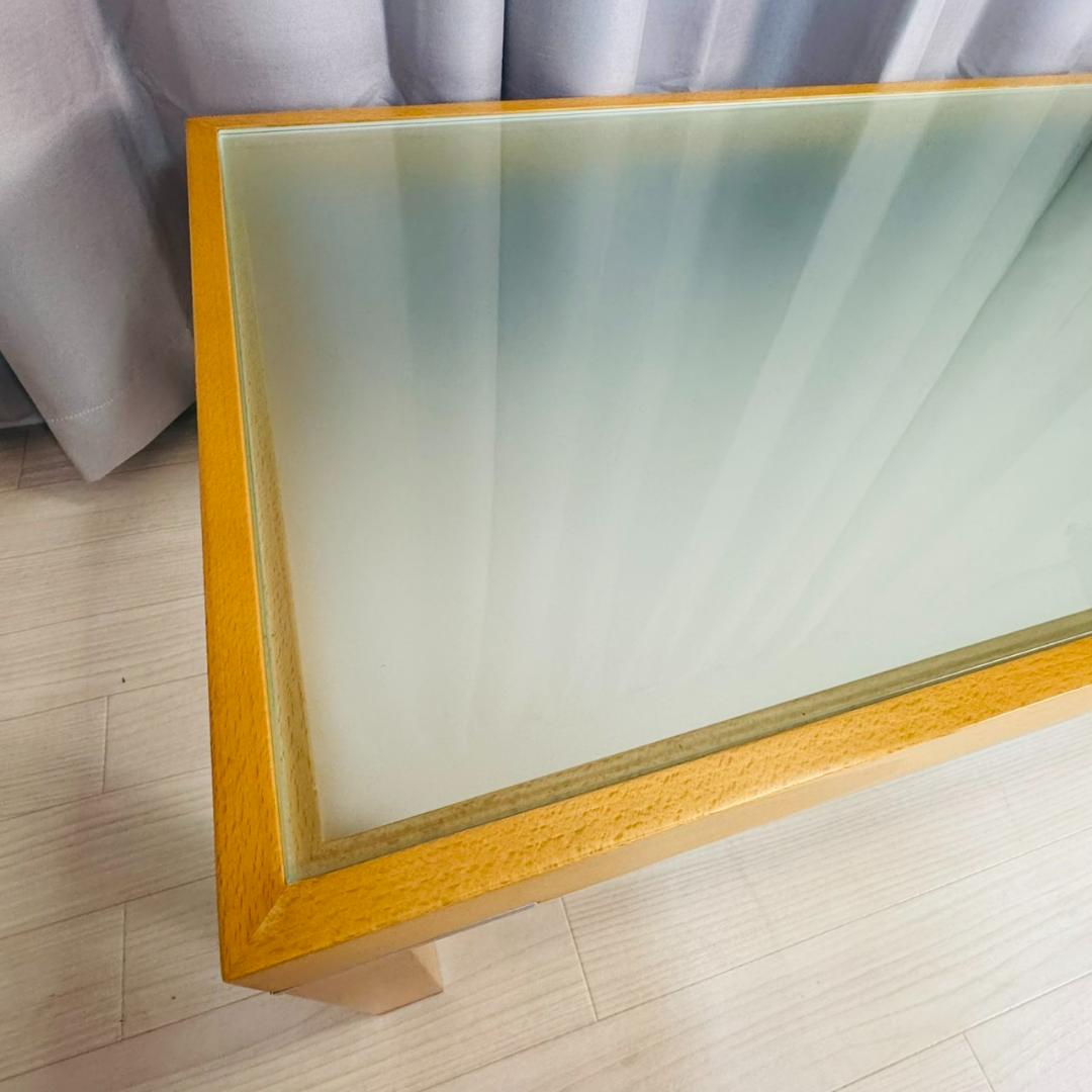 IDC大塚 ガラス ローテーブル センターテーブル ガラス厚み10㎜