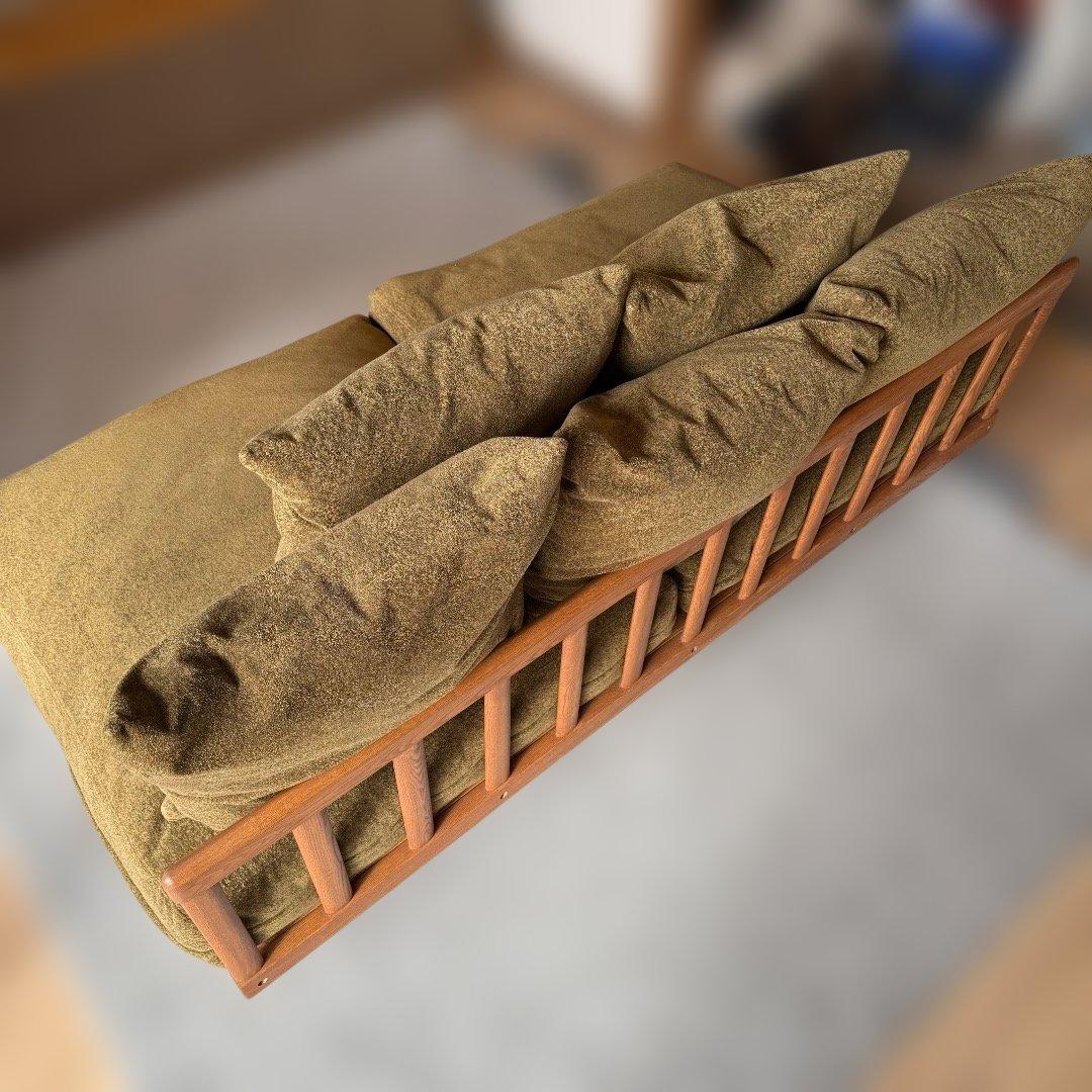 【希少品】Re:CENO リセノ AGRA アグラソファ クリンプ生地 オリーブ