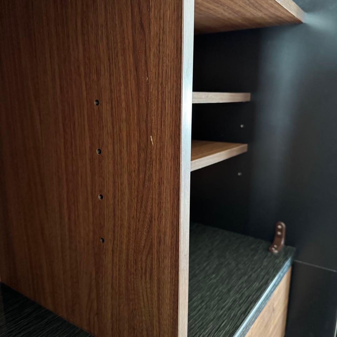 【IDC大塚家具】キッチンボード「ネロ」 ブラック 幅180cm