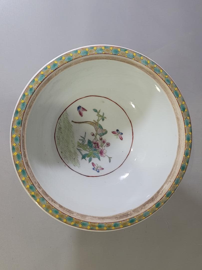 DT717 中国 色絵 蓋物 台付