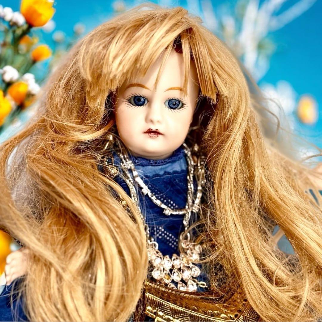 ビスクドール ゴーチェ 再構築品 ドレス2枚 ボネ2個 ウィッグ2個 アクセ付き