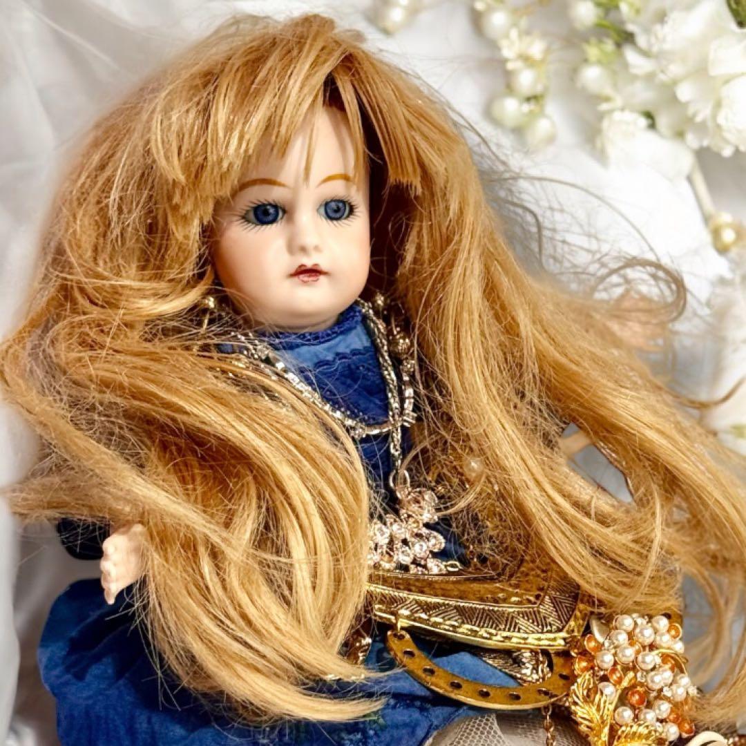 ビスクドール ゴーチェ 再構築品 ドレス2枚 ボネ2個 ウィッグ2個 アクセ付き