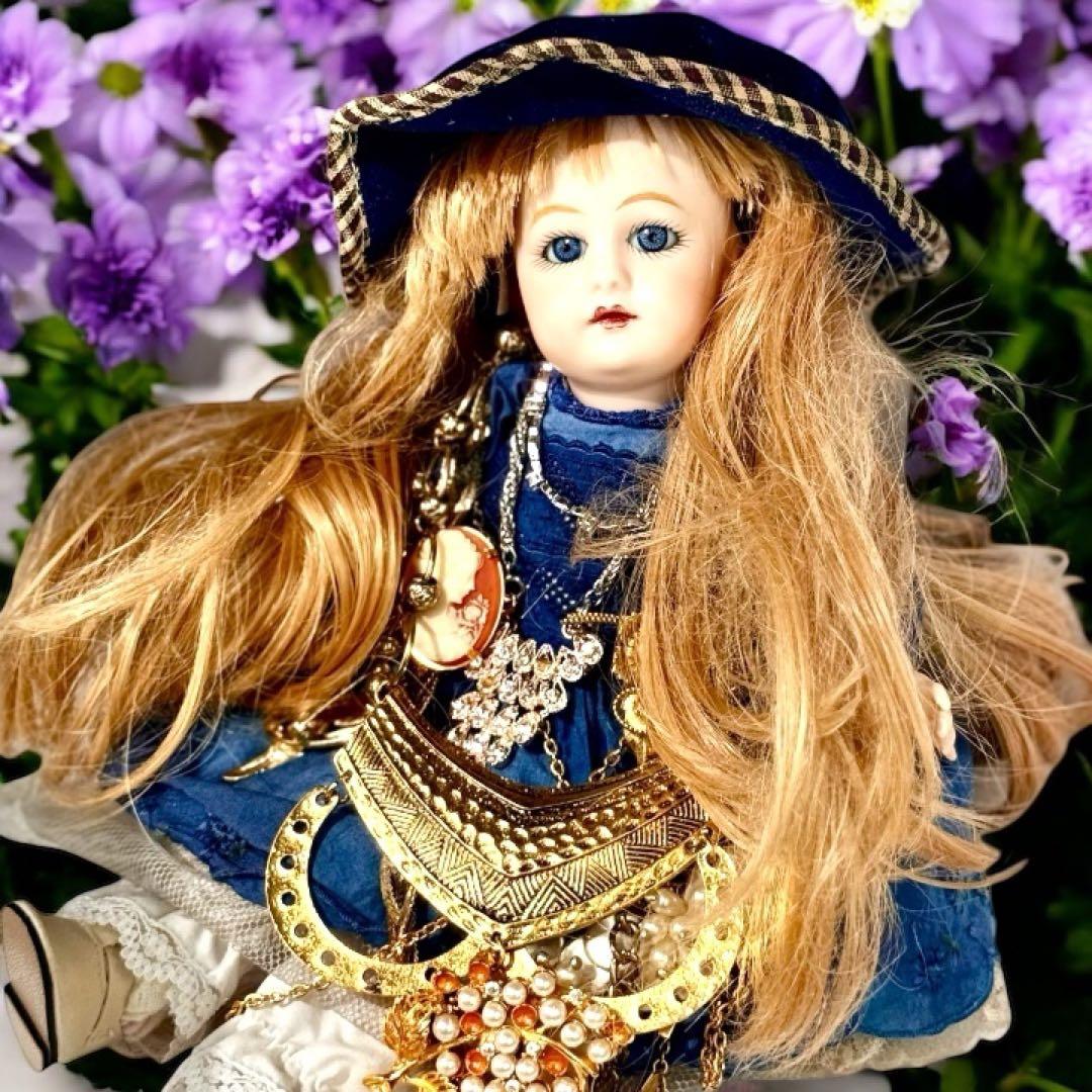 ビスクドール ゴーチェ 再構築品 ドレス2枚 ボネ2個 ウィッグ2個 アクセ付き