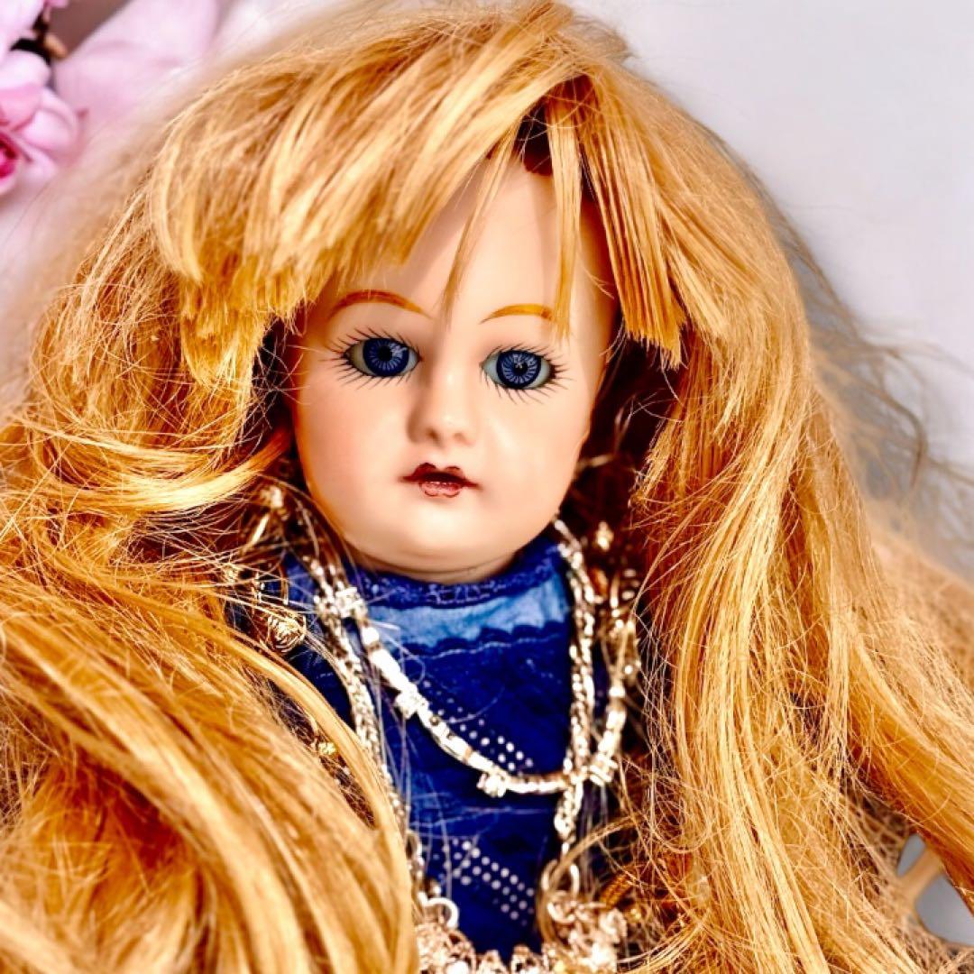 ビスクドール ゴーチェ 再構築品 ドレス2枚 ボネ2個 ウィッグ2個 アクセ付き