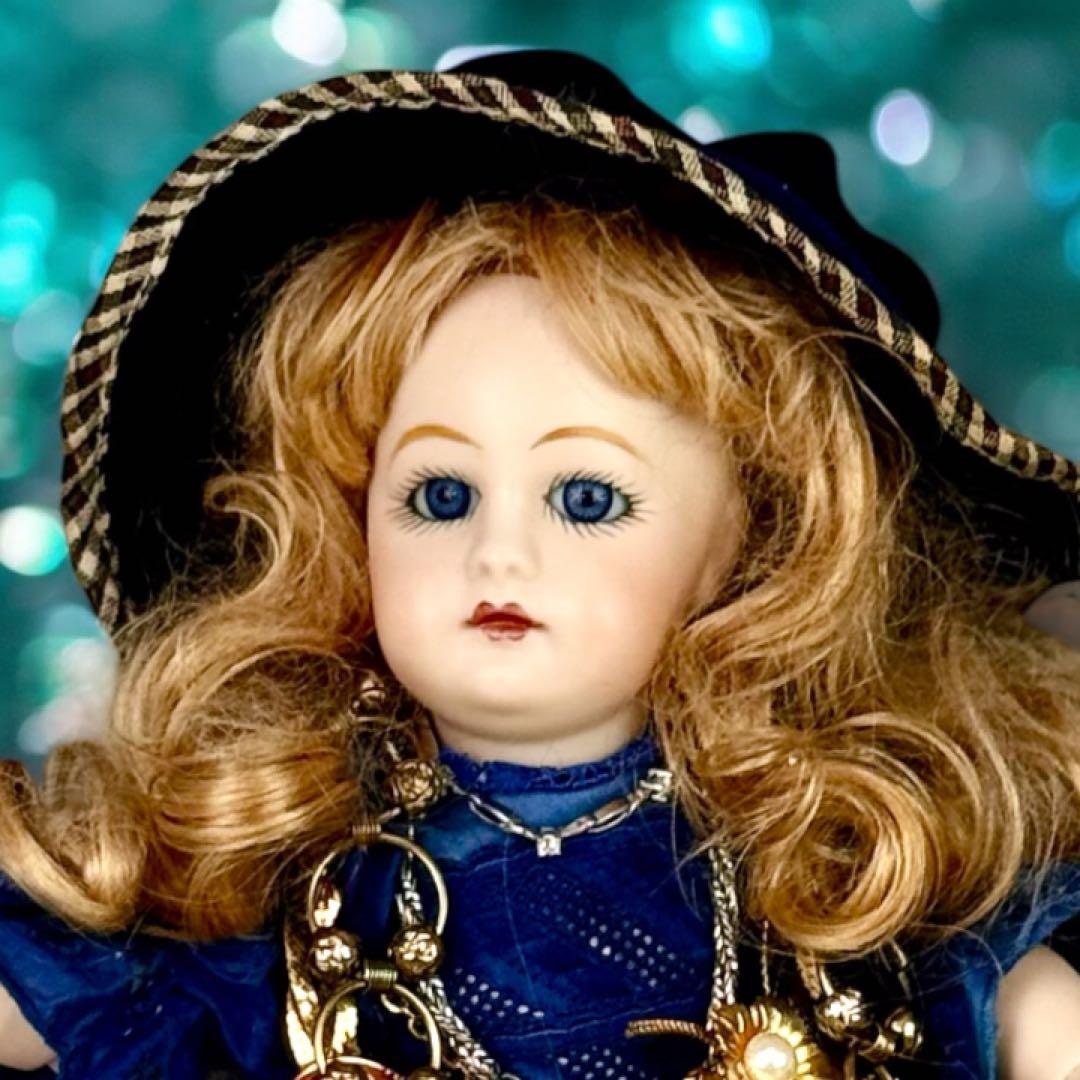 ビスクドール ゴーチェ 再構築品 ドレス2枚 ボネ2個 ウィッグ2個 アクセ付き