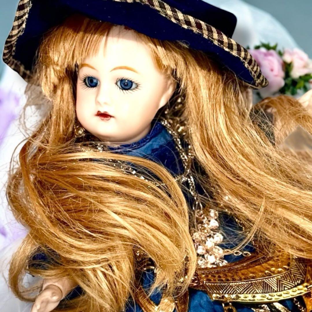 ビスクドール ゴーチェ 再構築品 ドレス2枚 ボネ2個 ウィッグ2個 アクセ付き