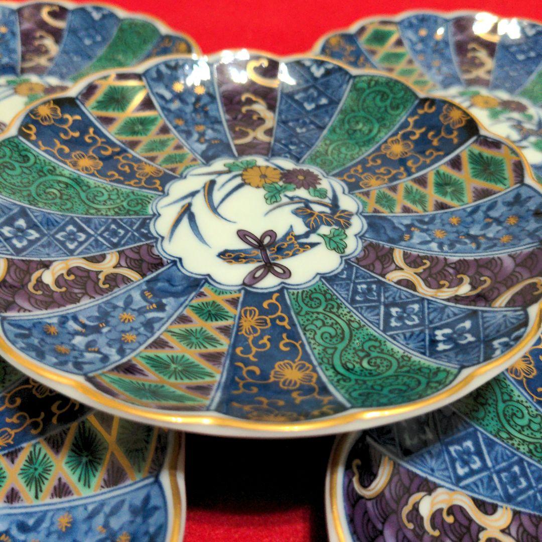 美濃焼 翔山窯 金彩錦絵 菊割 和皿 5枚 - メルカリ
