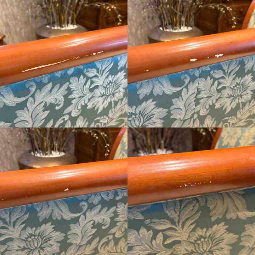 ②クラシック 3人掛けソファ 3Pソファ 花柄 グリーン ビンテージ nY