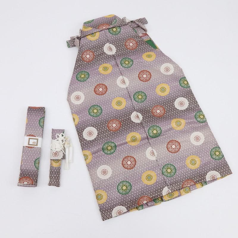 【七五三】5歳 男の子 袴/角帯/懐剣 3点セット 紫　華文　子供袴 8Z22