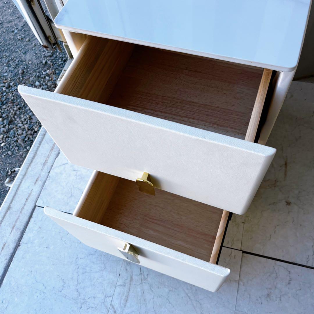 取付無料！LED付きミラー キャビネット アンティーク調姫系ドレッサーセット✨