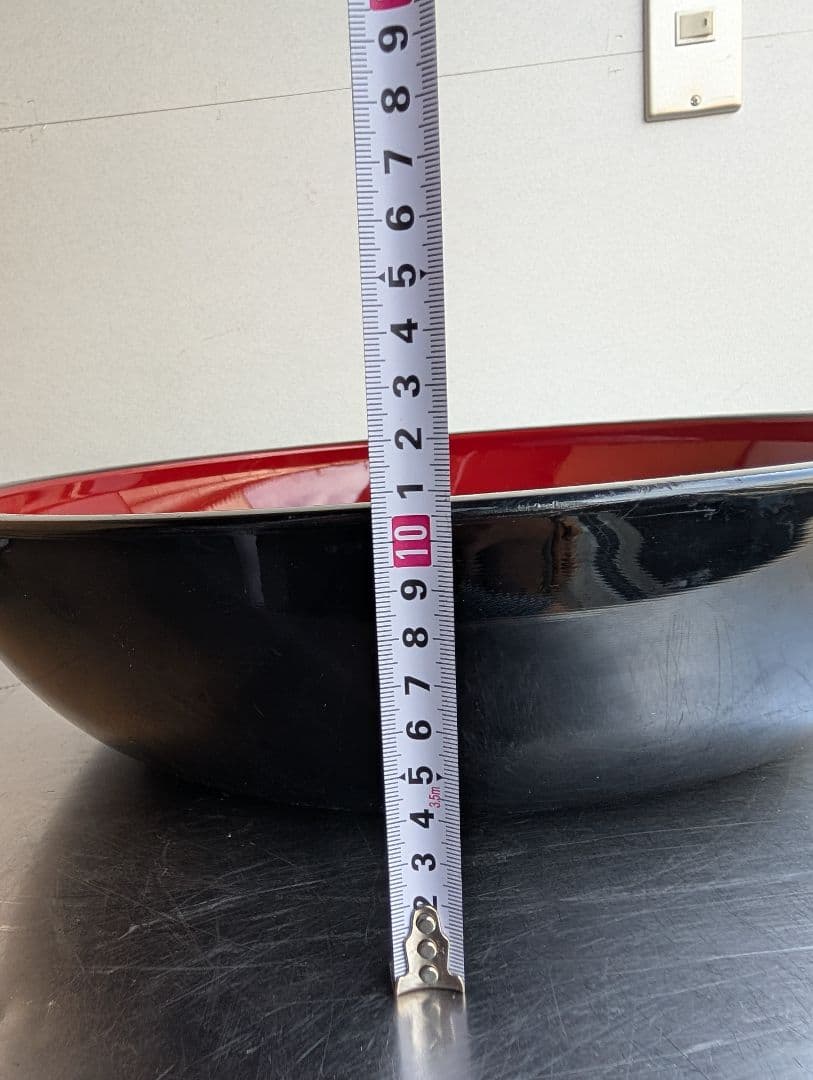 【なお】催事　ディスプレイ　そばこね鉢　赤黒 直径42cm 高さ10cm