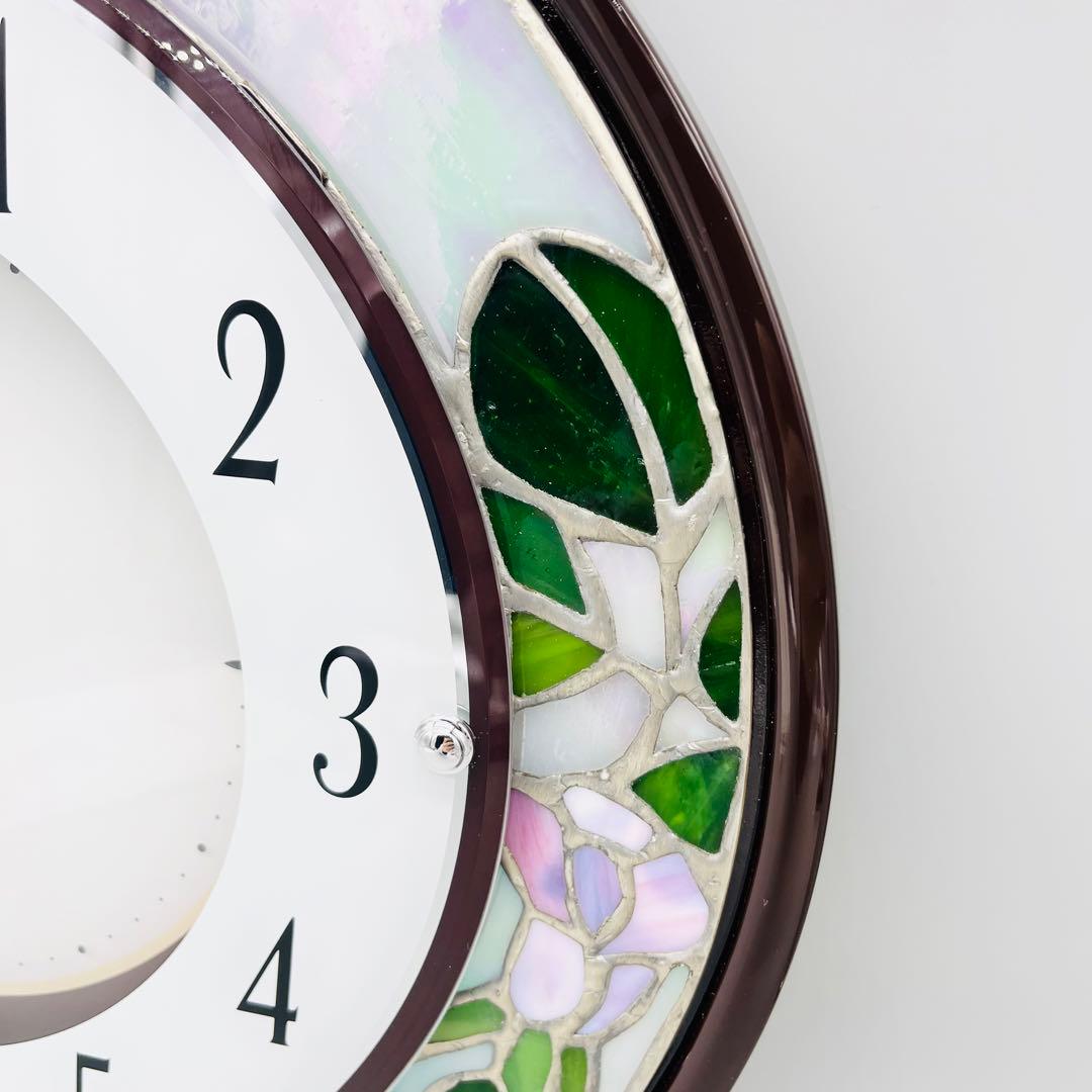 ガラス作家　片田久仁子監修 エミュエールステンドグラス時計
