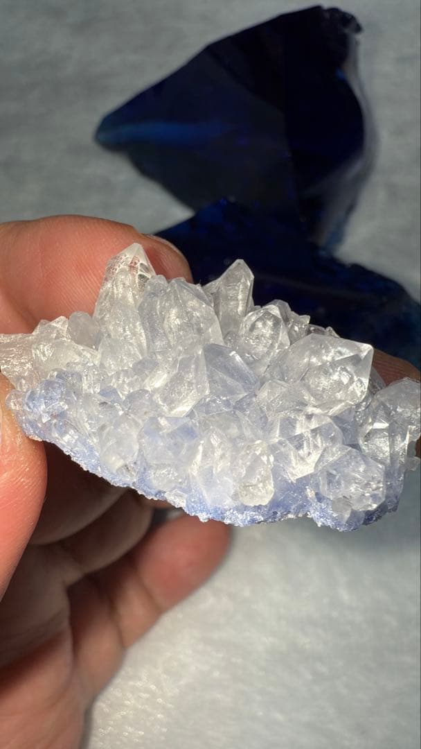 高品質 デュモルチェライトインクォーツ クラスター 原石