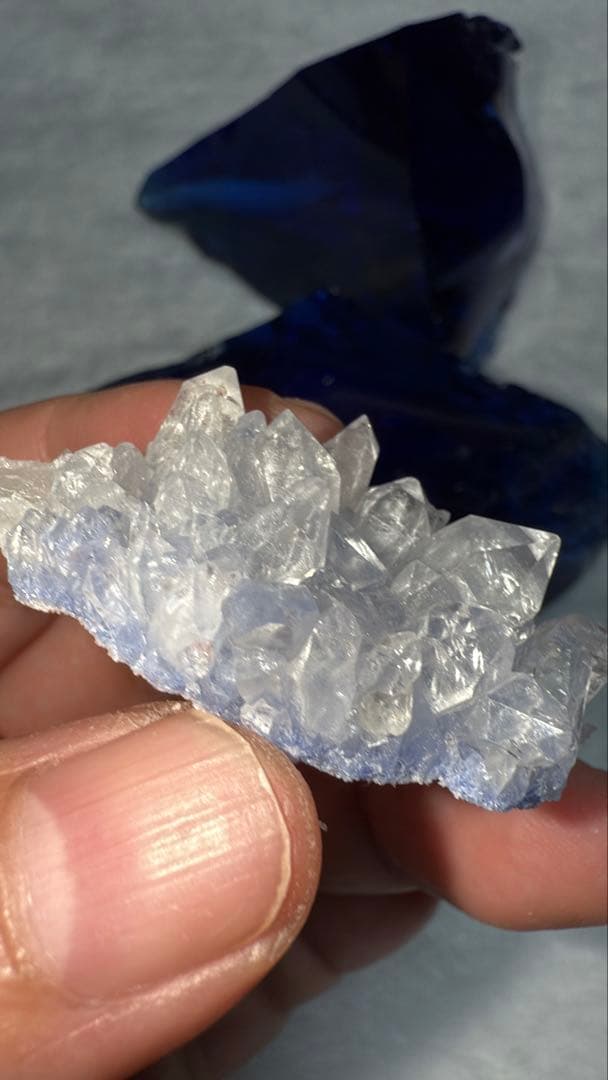 高品質 デュモルチェライトインクォーツ クラスター 原石