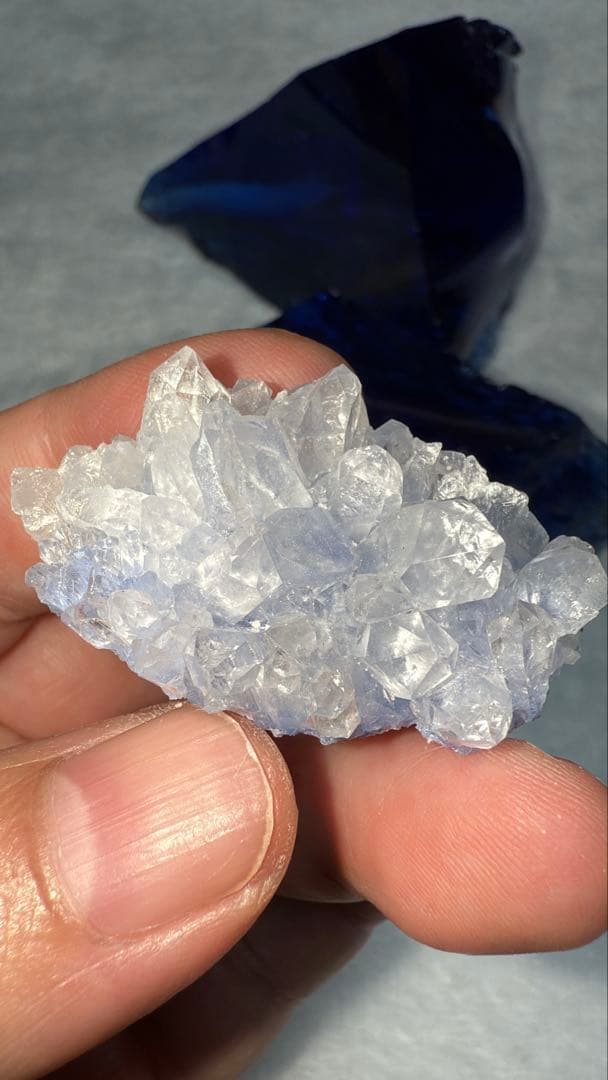 高品質 デュモルチェライトインクォーツ クラスター 原石