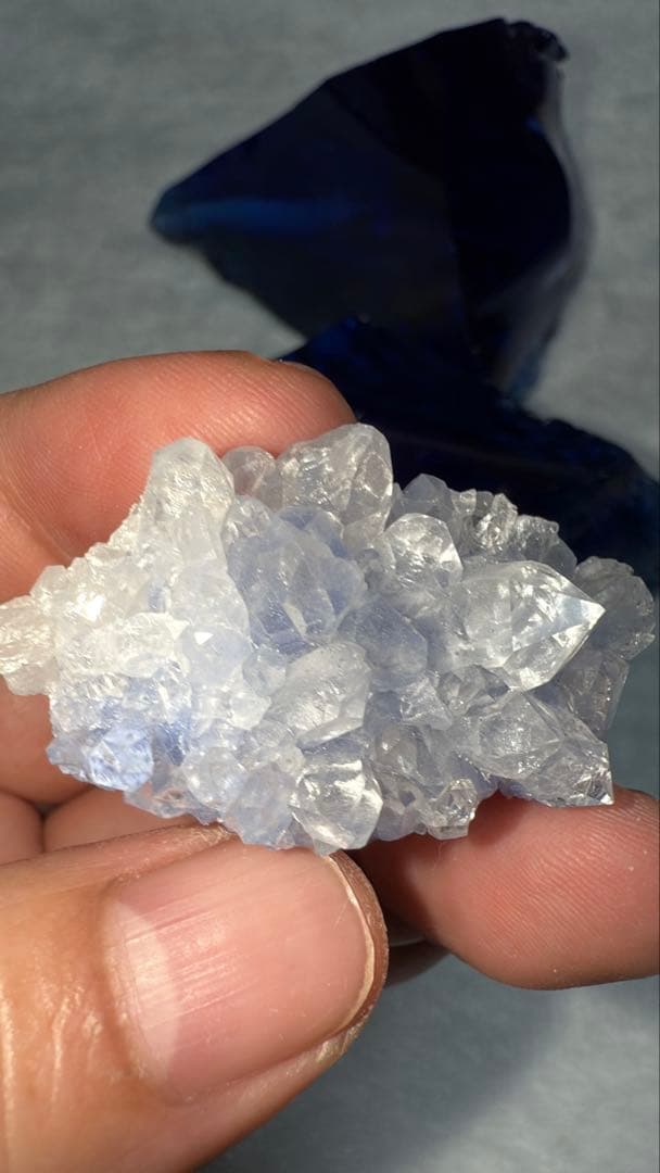 高品質 デュモルチェライトインクォーツ クラスター 原石