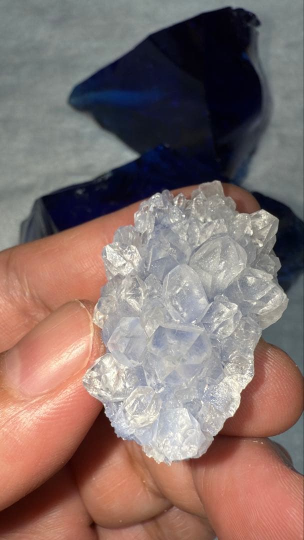 高品質 デュモルチェライトインクォーツ クラスター 原石