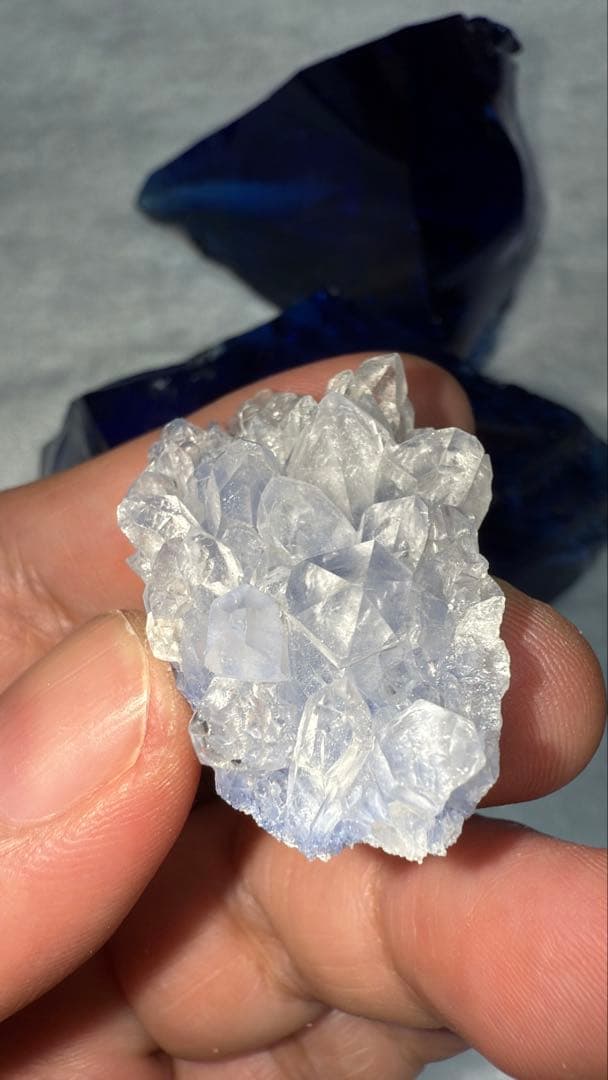 高品質 デュモルチェライトインクォーツ クラスター 原石