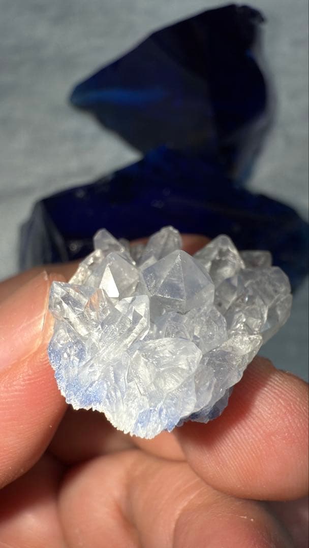 高品質 デュモルチェライトインクォーツ クラスター 原石