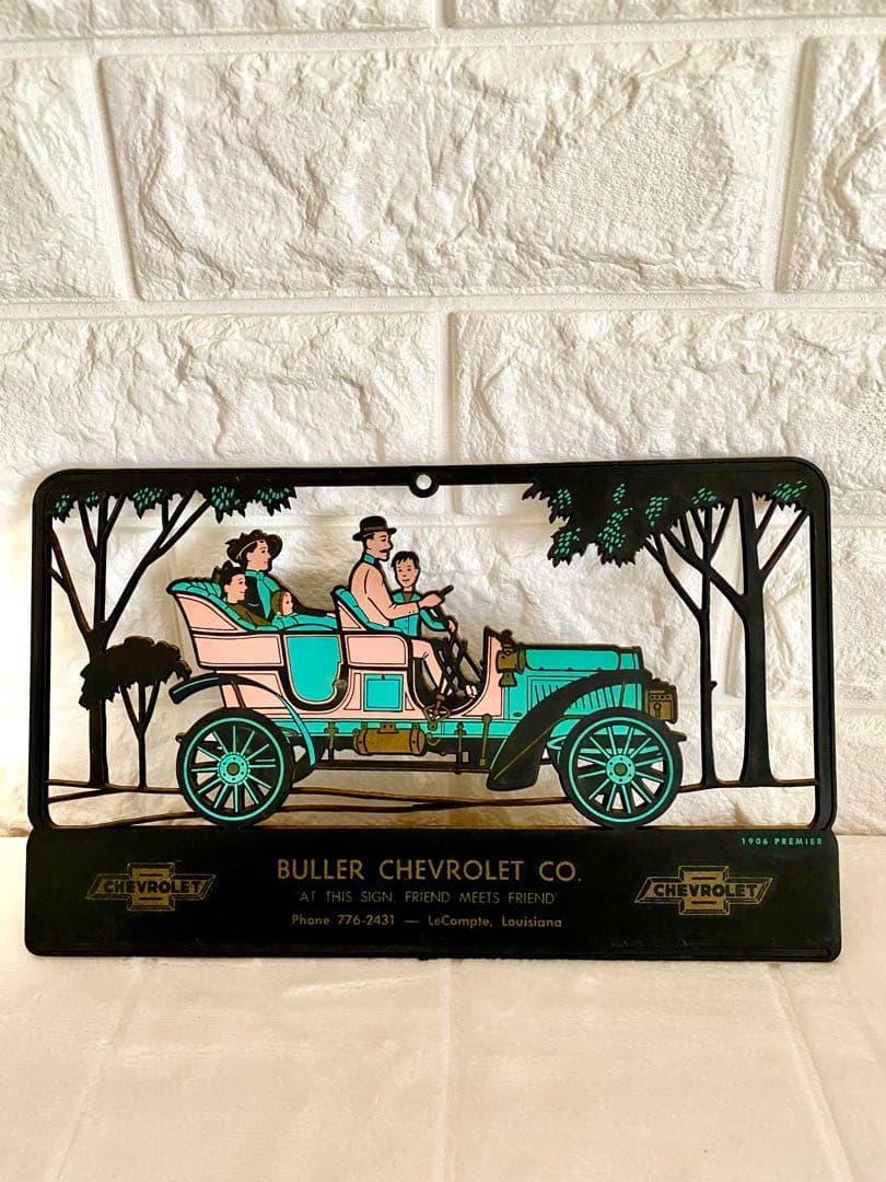 ✴︎1950～70‘S製レア物　シボレー ヴィンテージ広告/クラッシックカー壁掛け