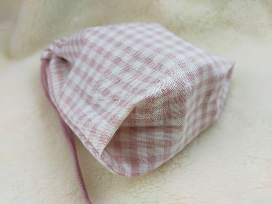 レッスンバッグシューズケース体操服袋お弁当箱入れコップ入れ巾着ピンクハンドメイド