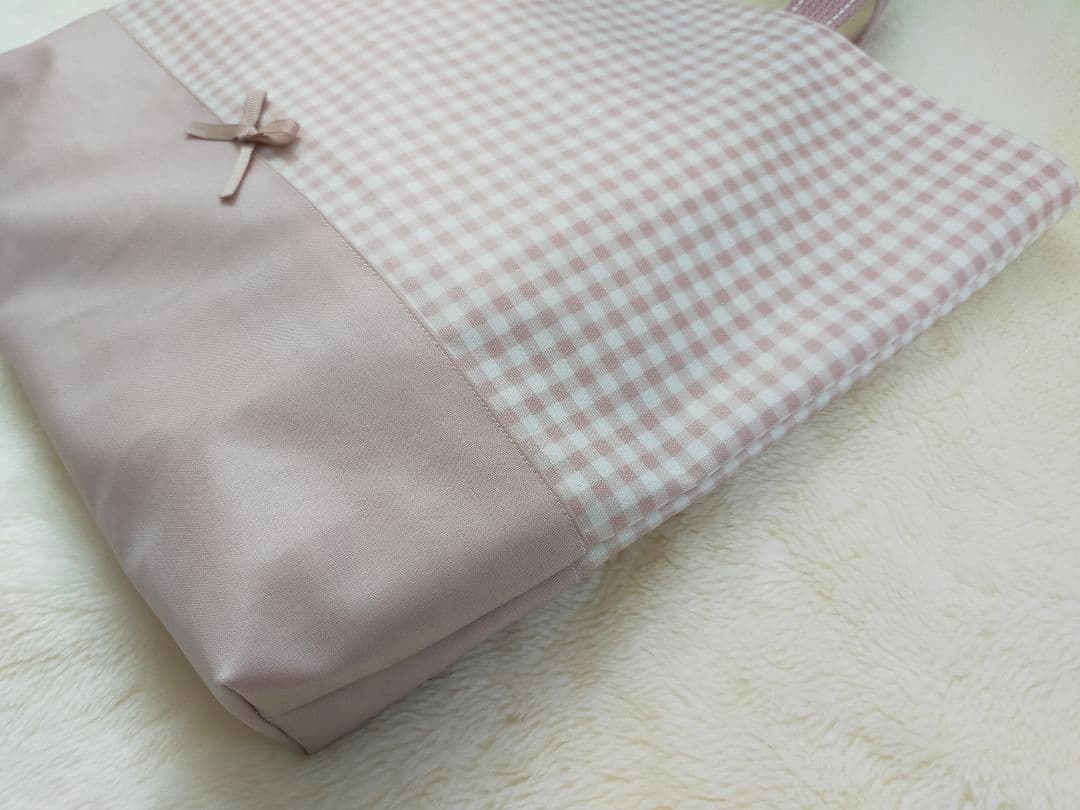 レッスンバッグシューズケース体操服袋お弁当箱入れコップ入れ巾着ピンクハンドメイド