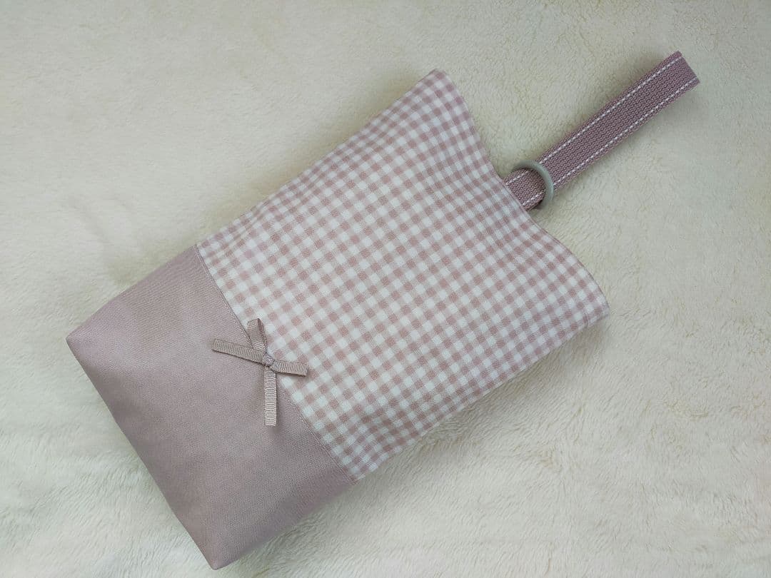 レッスンバッグシューズケース体操服袋お弁当箱入れコップ入れ巾着ピンクハンドメイド