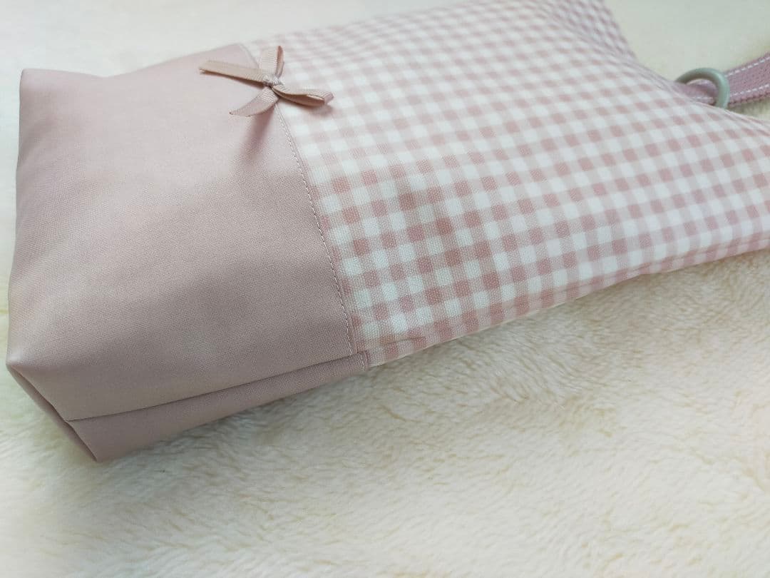 レッスンバッグシューズケース体操服袋お弁当箱入れコップ入れ巾着ピンクハンドメイド
