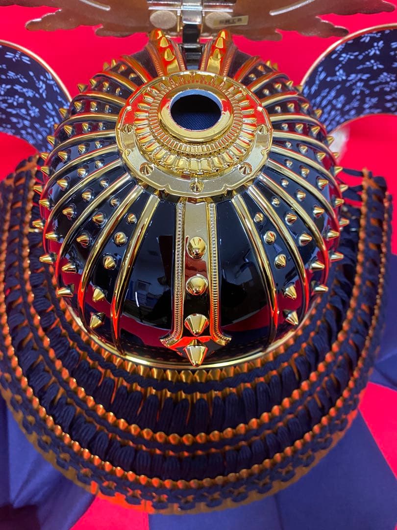 東京久月　五月人形　徳川家康　着用兜飾り　正絹糸　着用できる兜