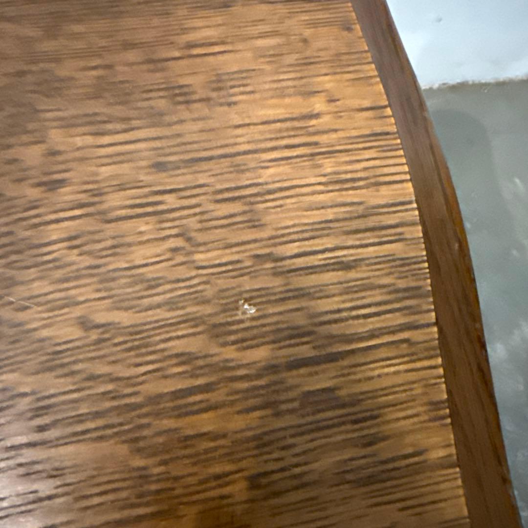 ヴィンテージ　木製サイドテーブル　猫脚　中